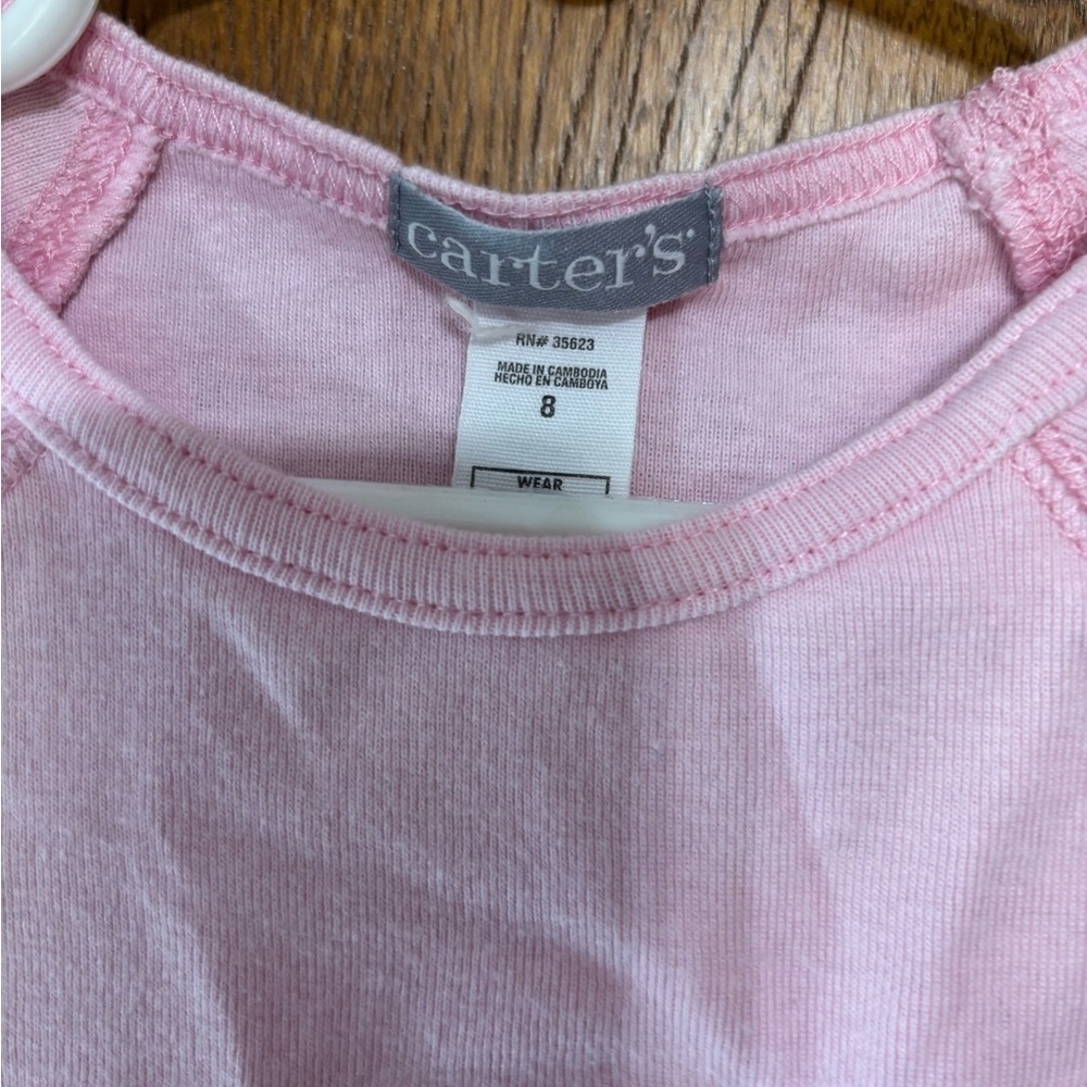 Carter's Pink Embroidered Ballet Slipper Tee Size 8 - Picture 3 of 4